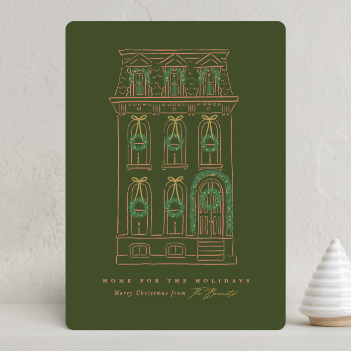 "Home for the Holidays" - Customizable Holiday Cards in White by Susan Zinader. | Minted