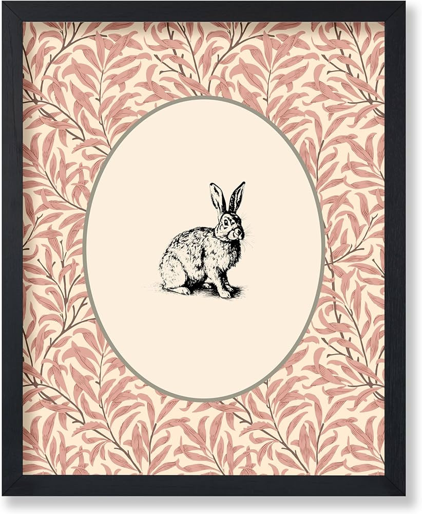 Poster Master Vintage Bunny Poster - Retro Rabbit Print - Easter Bunny Art - Floral Art - Flower ... | Amazon (US)