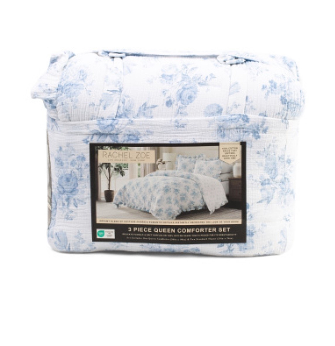 This gorgeous blue toile floral ruffle edge comforter set is a dupe for the LSF bedding! So so pretty with dainty details🎀🩷

#LTKHome #LTKSeasonal