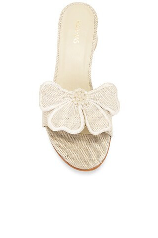 Clover By Lun Flower Applique Sandals in Oat | Revolve Clothing (Global)