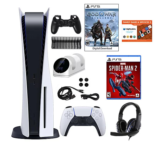 PS5 Console with Marvel Spider-Man 2 & God ofWar Bundle - QVC.com | QVC