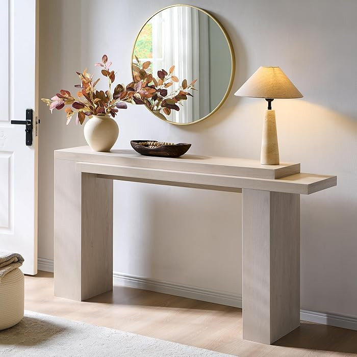 OKD 63 Inch Modern Entryway Console Table, Solid Geometry Accent Sofa Table Behind The Couch, Nar... | Amazon (US)