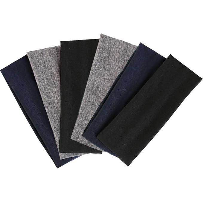DERAYEE Black Headbands, 6 Pcs Fashion Hair Bands Stretch Elastic Yoga Headband for Women Men Gir... | Amazon (US)