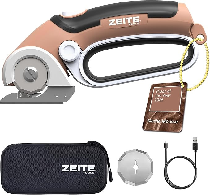 ZEITE 4V Cordless Electric Scissors Cardboard Cutter with 2 Blades,Storage Case,Rotary Cutter for... | Amazon (US)