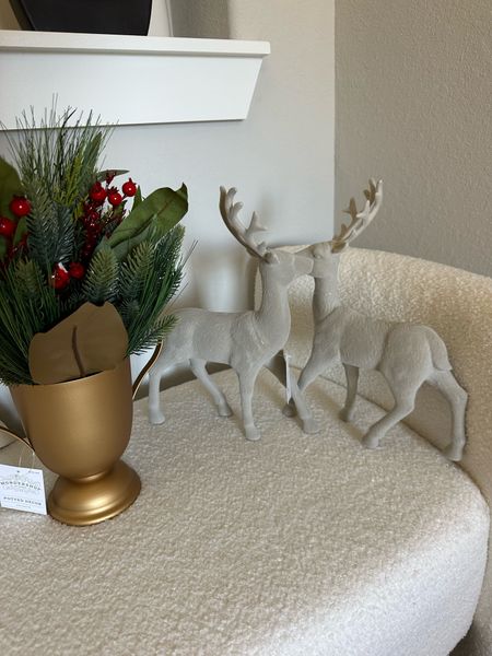 Putting out Christmas decor and how cute are these? I feel like reindeers are always a must for holiday decor! Also the bronze vase is lovely and it includes the greenery! 

#LTKSeasonal #LTKHoliday #LTKhome