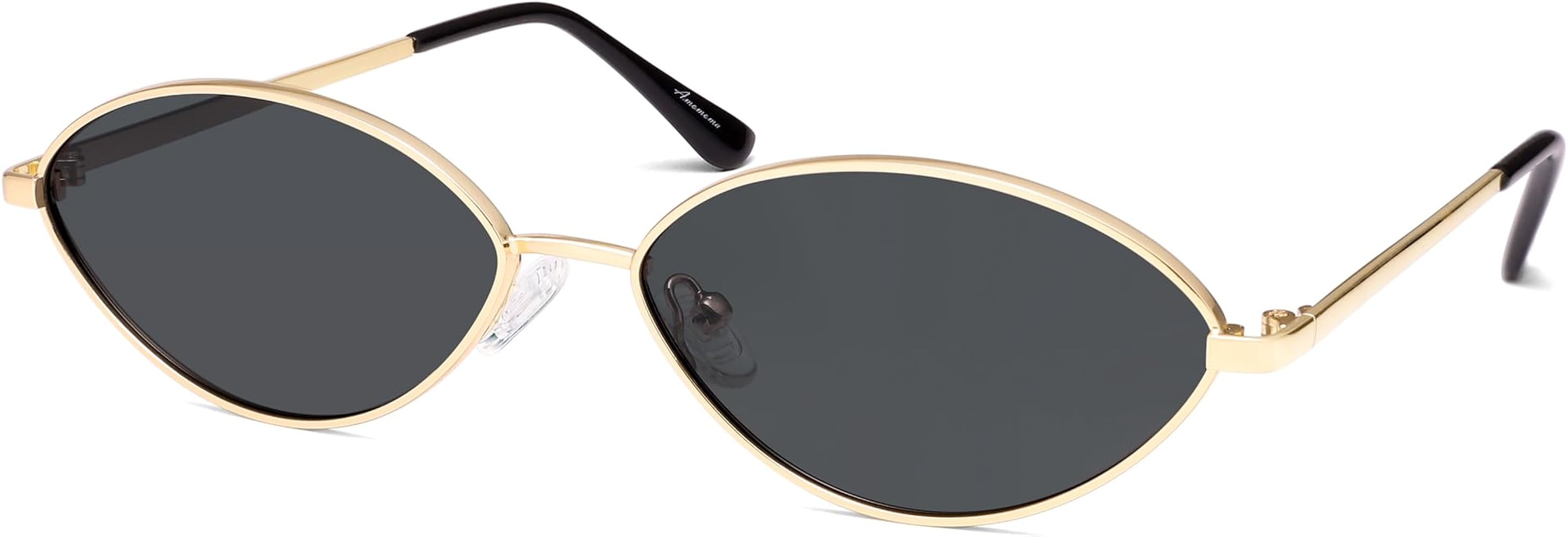 Retro Oval Sunglasses for Women Designer 2025 Womens Chic Sun Glasses Polarized 2025 Metal 90s AM... | Amazon (US)