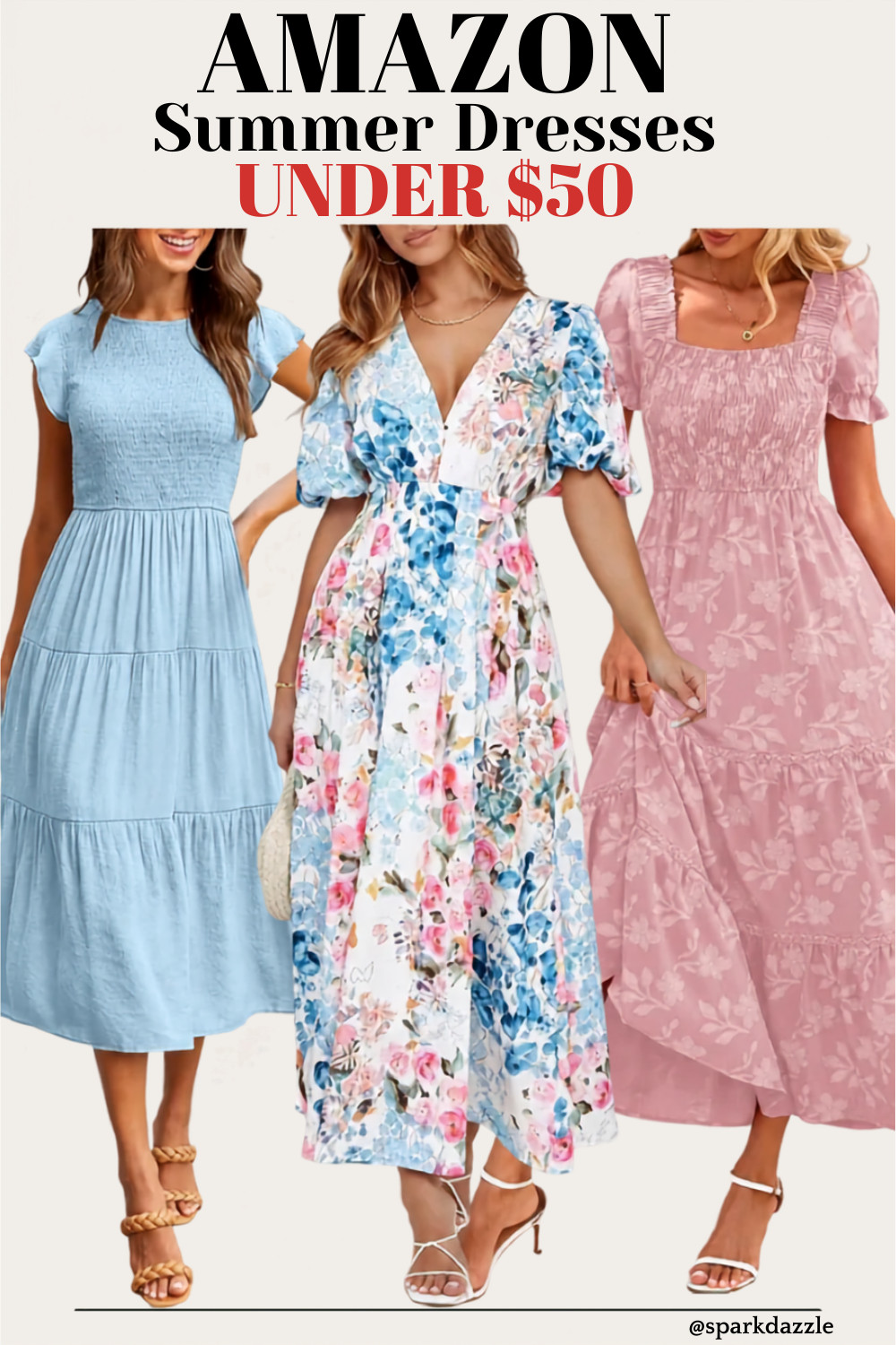 Amazon Summer Dresses Under $50 ☀️ Affordable & Stylish Summer Fashion Finds

Pinterest Description:
Looking for cute summer dresses without breaking the bank? These Amazon summer dresses under $50 are perfect for vacations, brunch dates, beach days, summer parties, and everyday wear. From floral maxi dresses to flowy midi styles, these affordable fashion finds are comfortable, flattering, and easy to style all season long.

Hashtags:
#AmazonFashion #SummerDresses #AmazonFinds #AffordableFashion #SummerOutfits #VacationStyle #MidiDress #MaxiDress #FashionOver40 #AmazonStyle #SummerWardrobe #DressInspiration #WomensFashion #VacationOutfits #BudgetFashion 

 