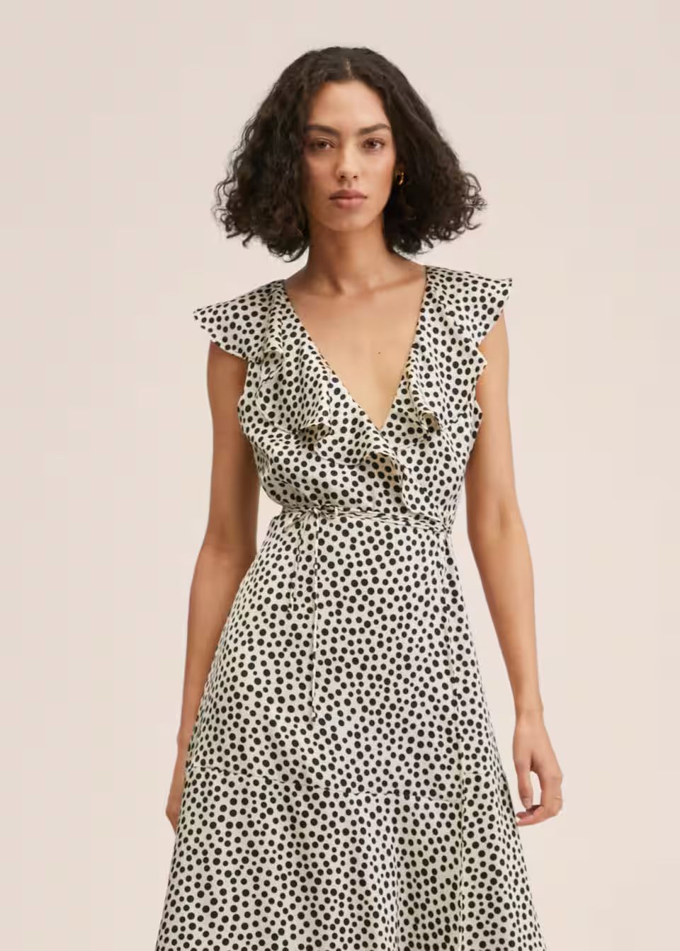 Polka-dot ruffled dress | MANGO (US)