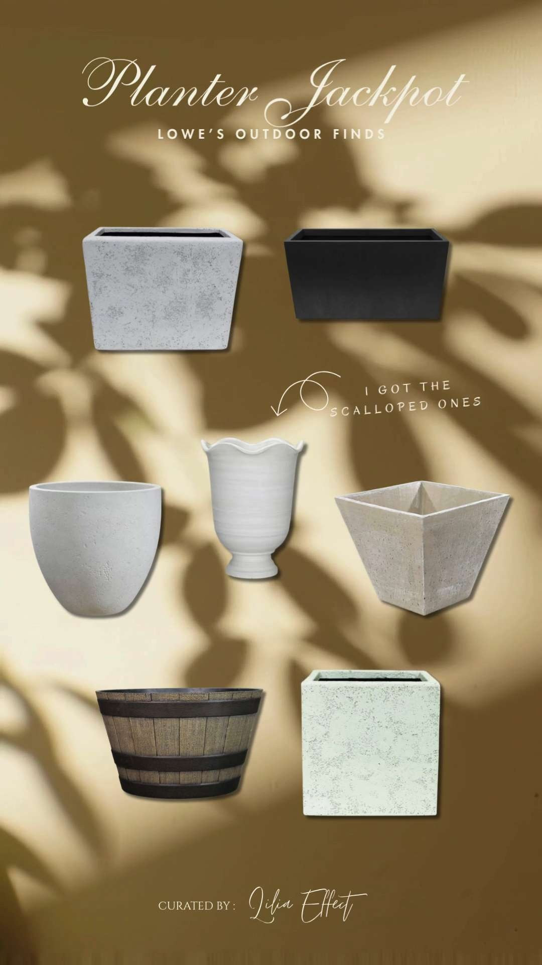 Planter jackpot — Lowe’s outdoor finds 🌿 Scalloped trims are the new trend—adding the sweetest touch of charm and texture to your outdoor space. ✨
 

 #LTKHome #LTKSaleAlert