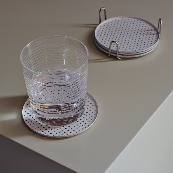 Billy Cotton Perforated Metal Coasters (Set of 4) | West Elm (US)