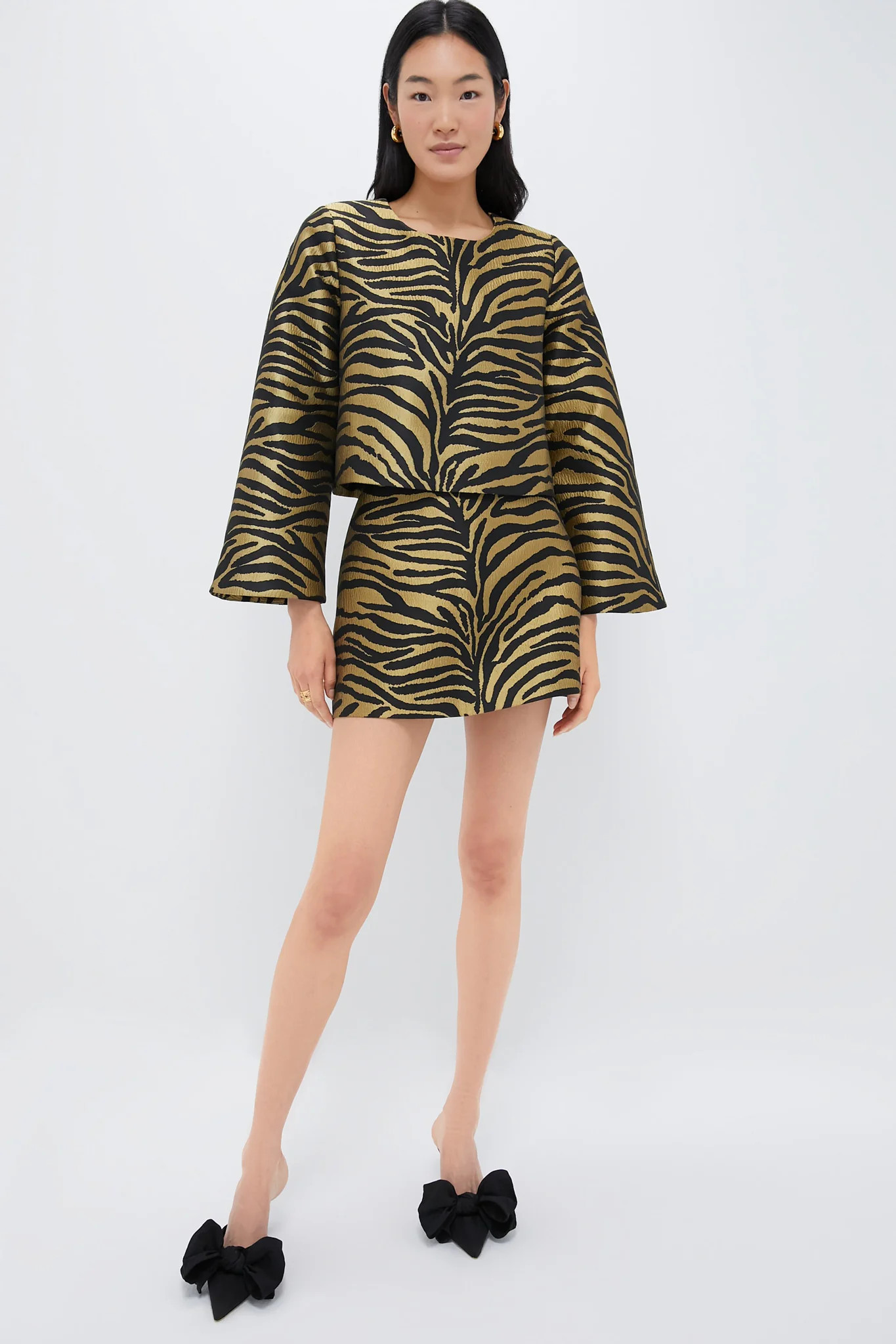 Indigo Reflection Knit Jacquard Maxine Top | Tuckernuck (US)