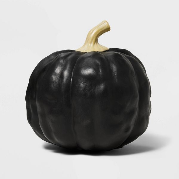 Falloween Small Black Sheltered Porch Pumpkin Halloween Decorative Sculpture - Hyde & EEK! Boutiq... | Target