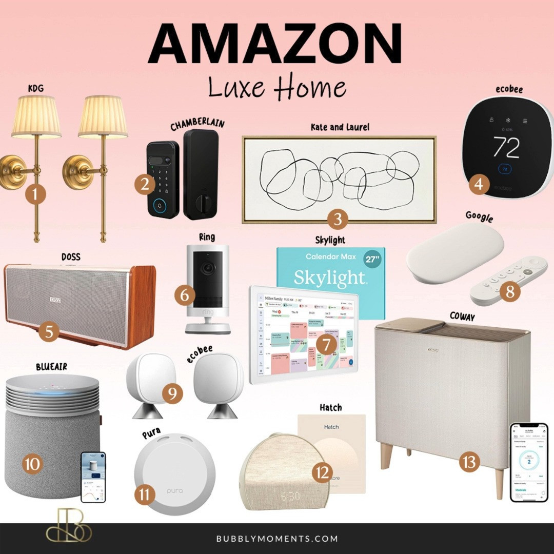 Upgrade your space with these Amazon Luxe Home finds. These products combine stylish home décor and smart home technology to make your home look beautiful and work better every day.
This collection includes elegant wall lights, modern wall art, smart locks, thermostats, speakers, security cameras, air purifiers, and other helpful home devices. These items are great for creating a clean, modern, and comfortable home.
I love adding pieces that make a home feel more organized, cozy, and easy to manage. Small upgrades like lighting, smart devices, and décor can make a big difference in how your space looks and feels.
Tap the product images to explore each item and save this post so you can easily find these Amazon Luxe Home favorites later in my LTK shop.
#LTKFinds #LTKHome #LTKAmazon #LTKHomeDecor #LTKHomeEssentials #LTKDailyFinds #LTKCreator #LTKTrending #LuxeHome #LuxuryHome #SmartHome #AmazonHome #AmazonFinds #HomeDecorInspo #ModernHomeDecor #HomeUpgrades #InteriorInspo #CozyHome #HomeRefresh 

 