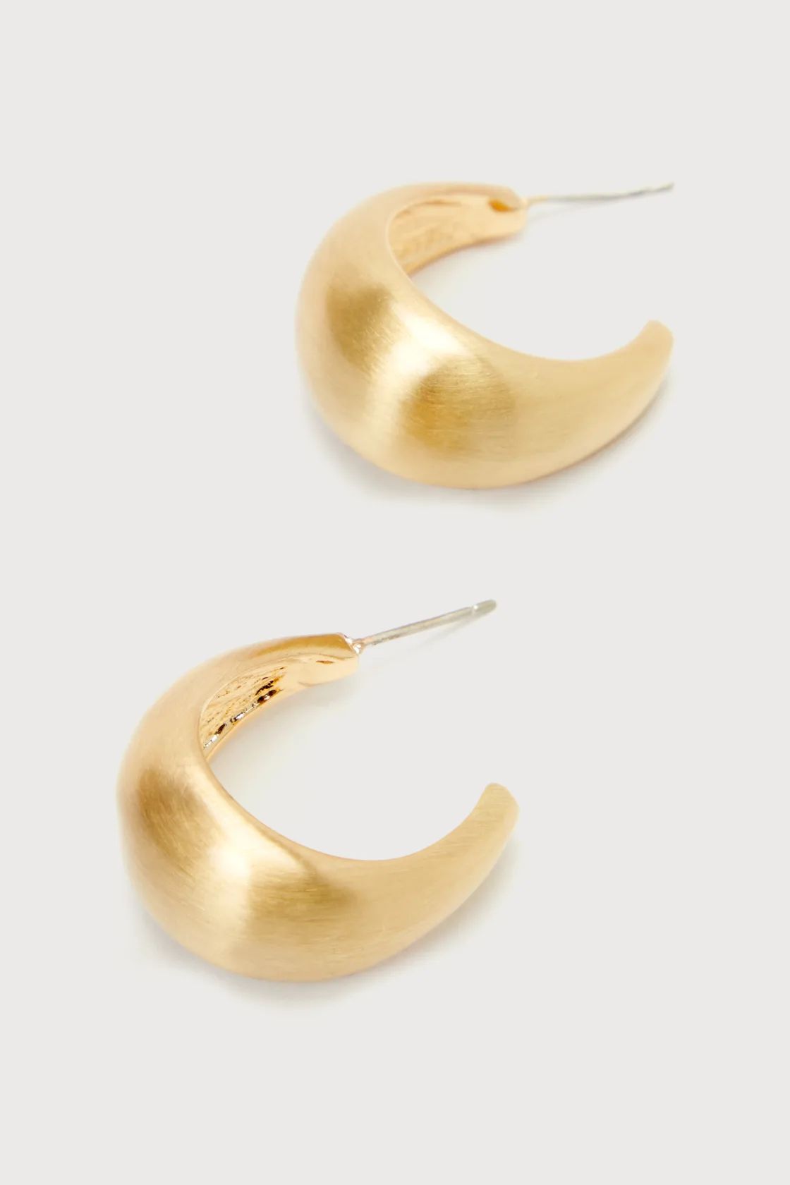 Stunning Decision Gold Matte Chunky Hoop Earrings | Lulus