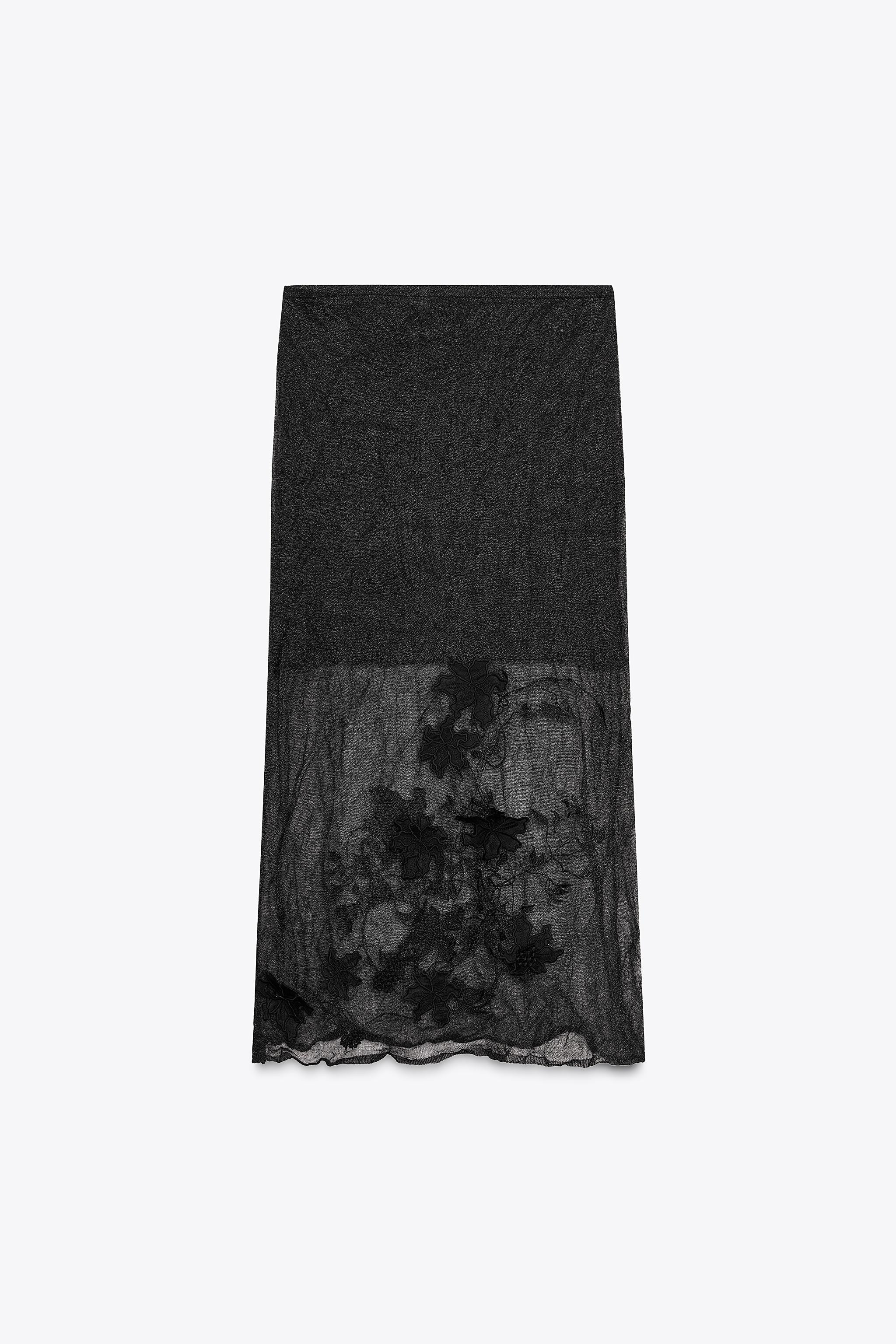 SEMI-SHEER STRUCTURED KNIT SKIRT | Zara US