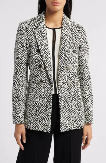 Anne Klein Faux Double Breasted Jacquard Blazer | Nordstrom | Nordstrom