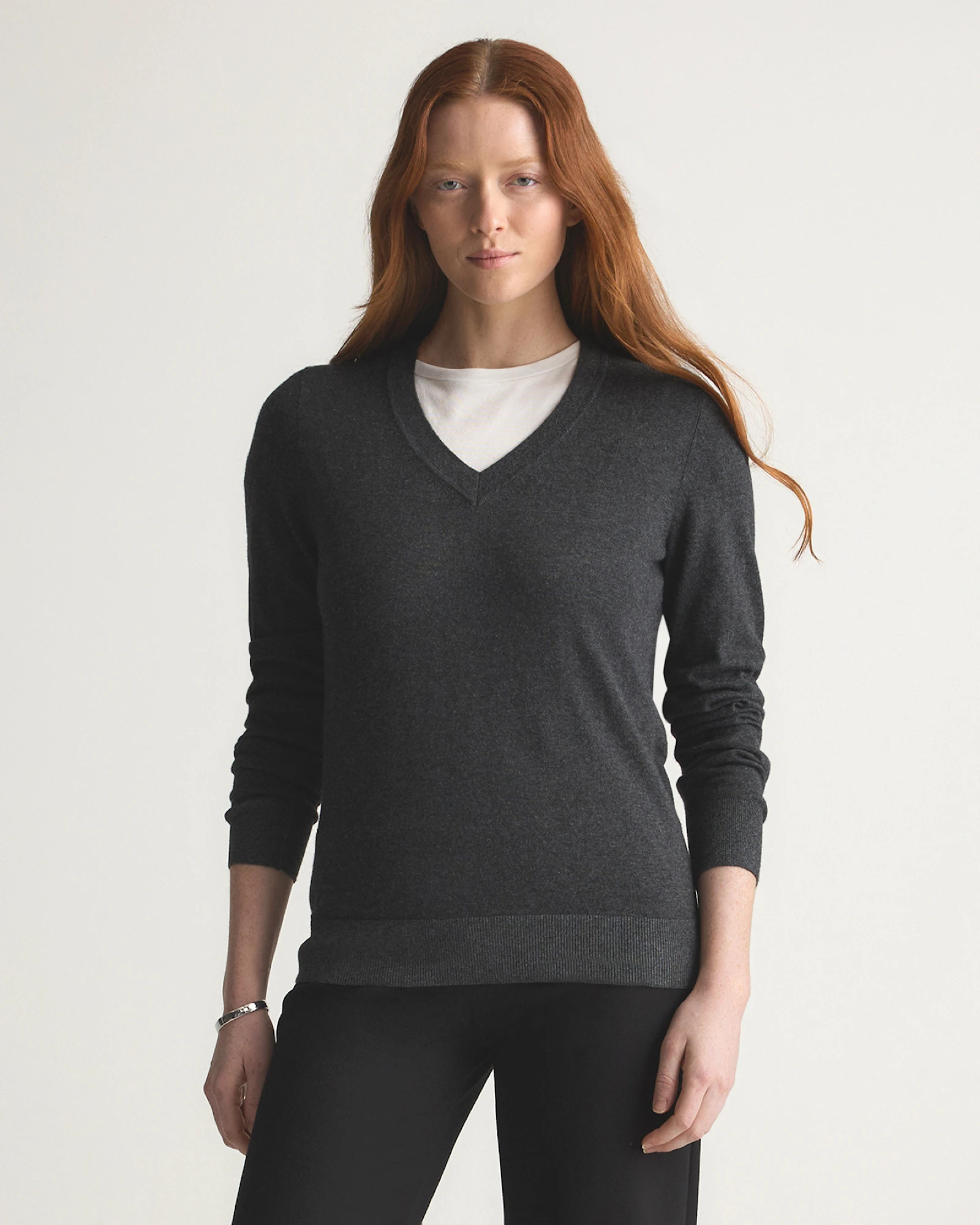 Lightweight Cotton Cashmere V-Neck Sweater | Quince