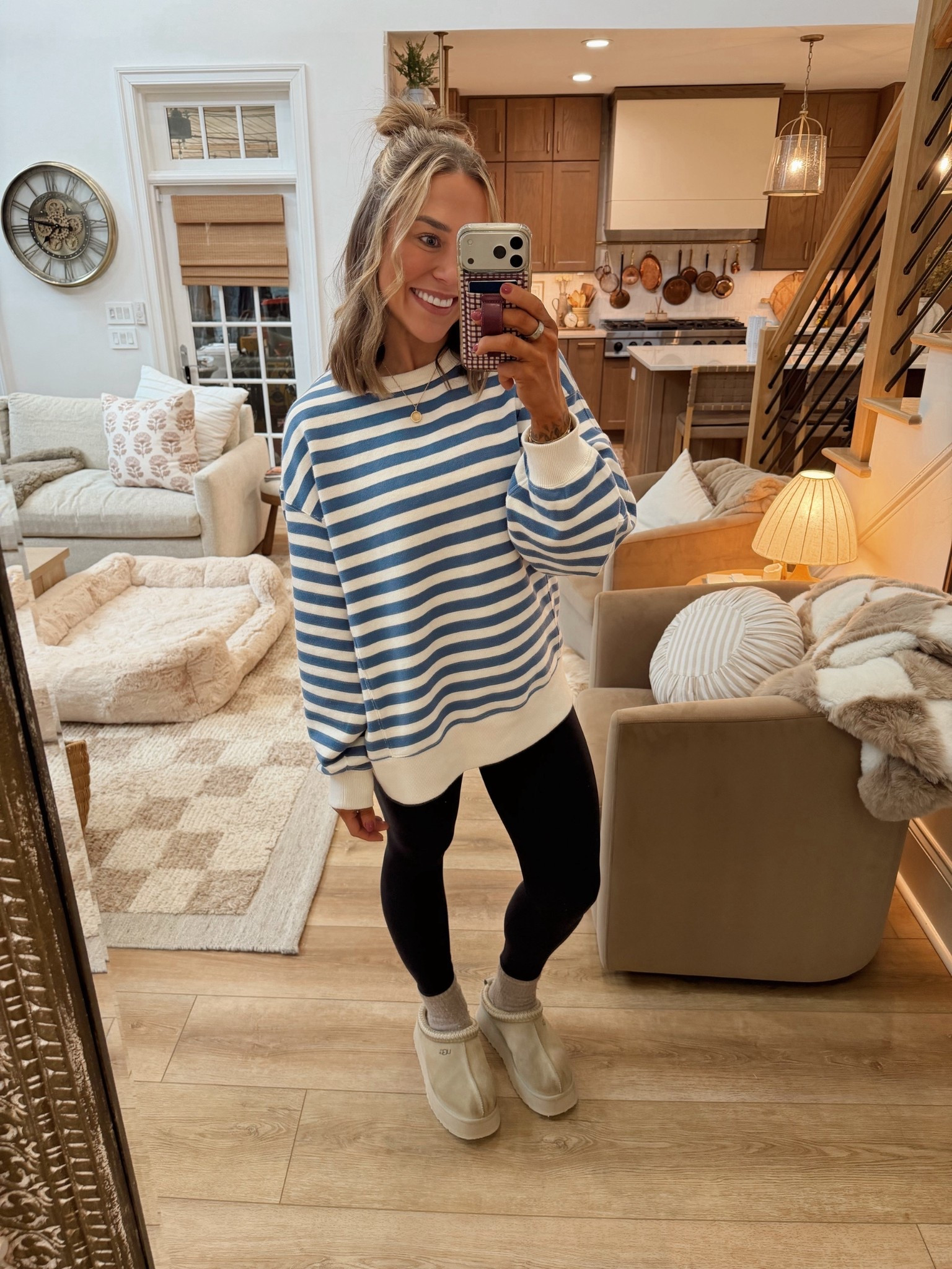 Stripes on stripes 💙 love this blue!!! In the M - lots of colors! Currently on sale for $35! 

Ootd / aerie / casual style / comfy / sale / Holley Gabrielle 

#LTKSaleAlert #LTKootd #LTKSeasonal