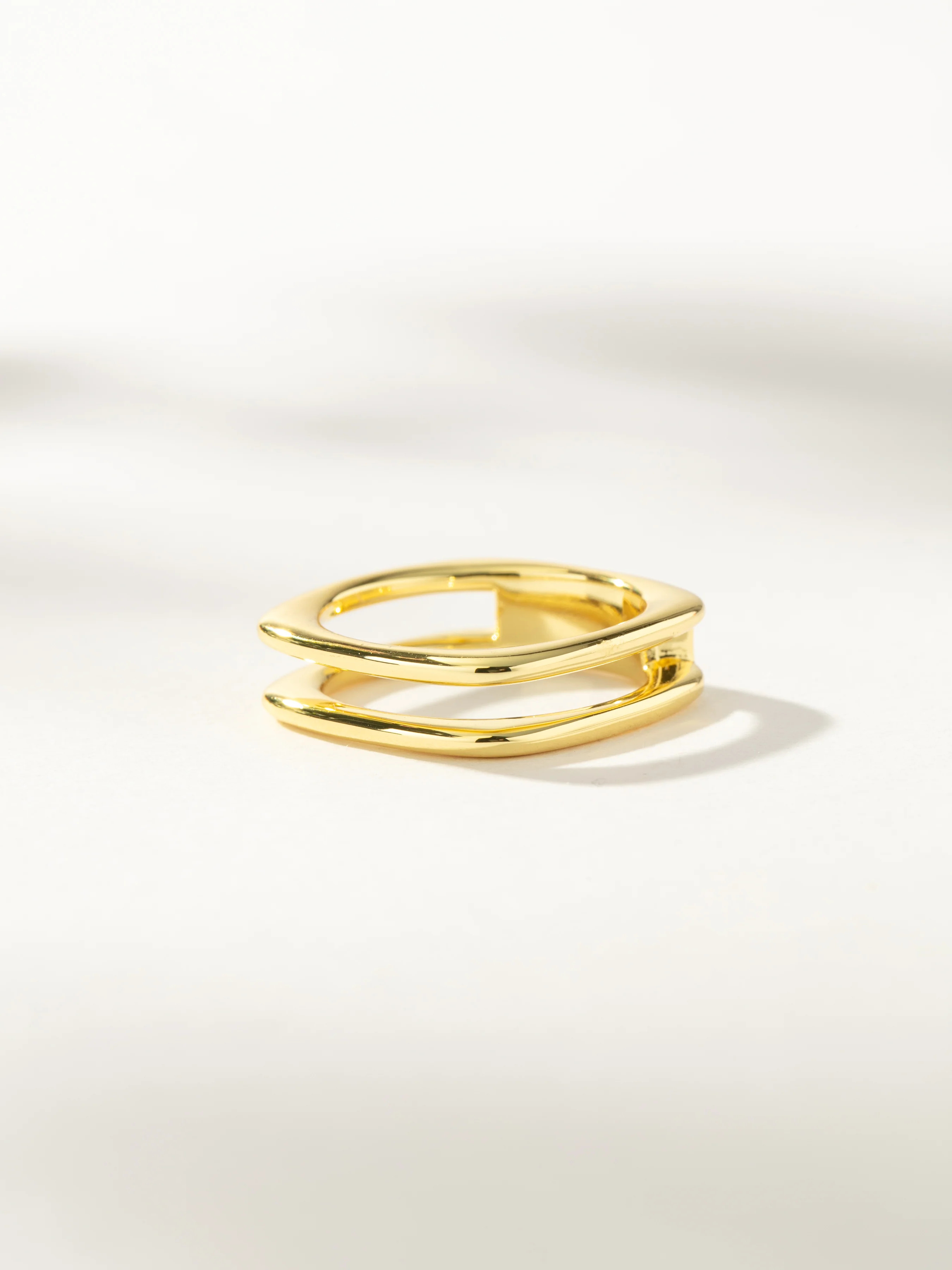 Modern Stacked Ring in Gold | Layered Square Ring | Uncommon James | Uncommon James