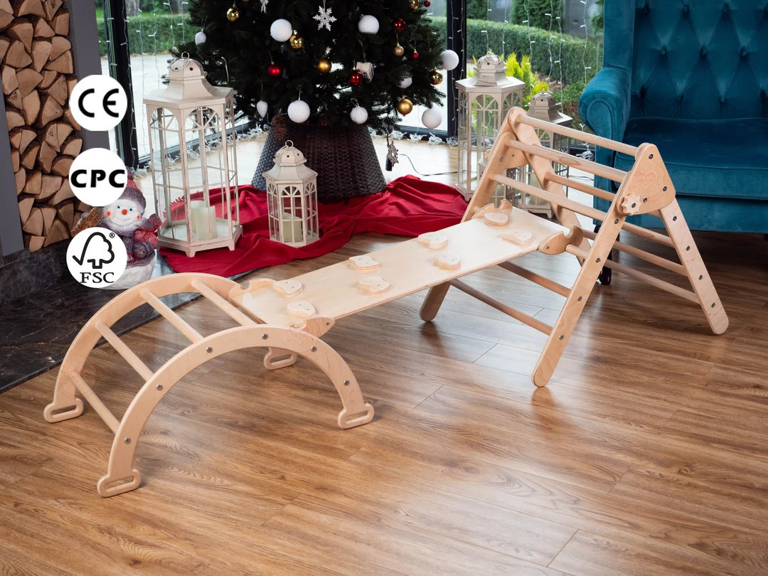 Montessori set of climbing Arch climbing Ramp Foldable Triangle Eco-friendly wooden toy Activity ... | Etsy (US)