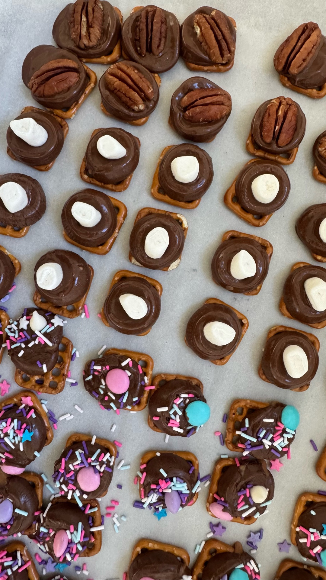 Entertaining friends? Hosting family? These simple little treats are quick and easy to make with your kids! We topped them with pecans, kosher marshmallows, and fancy sprinkles. They were a huge hit on the dessert table. You can make them match any theme if you grab sprinkles to match your party or celebration theme too! 

#LTKKids #LTKmomlife #LTKfoodie