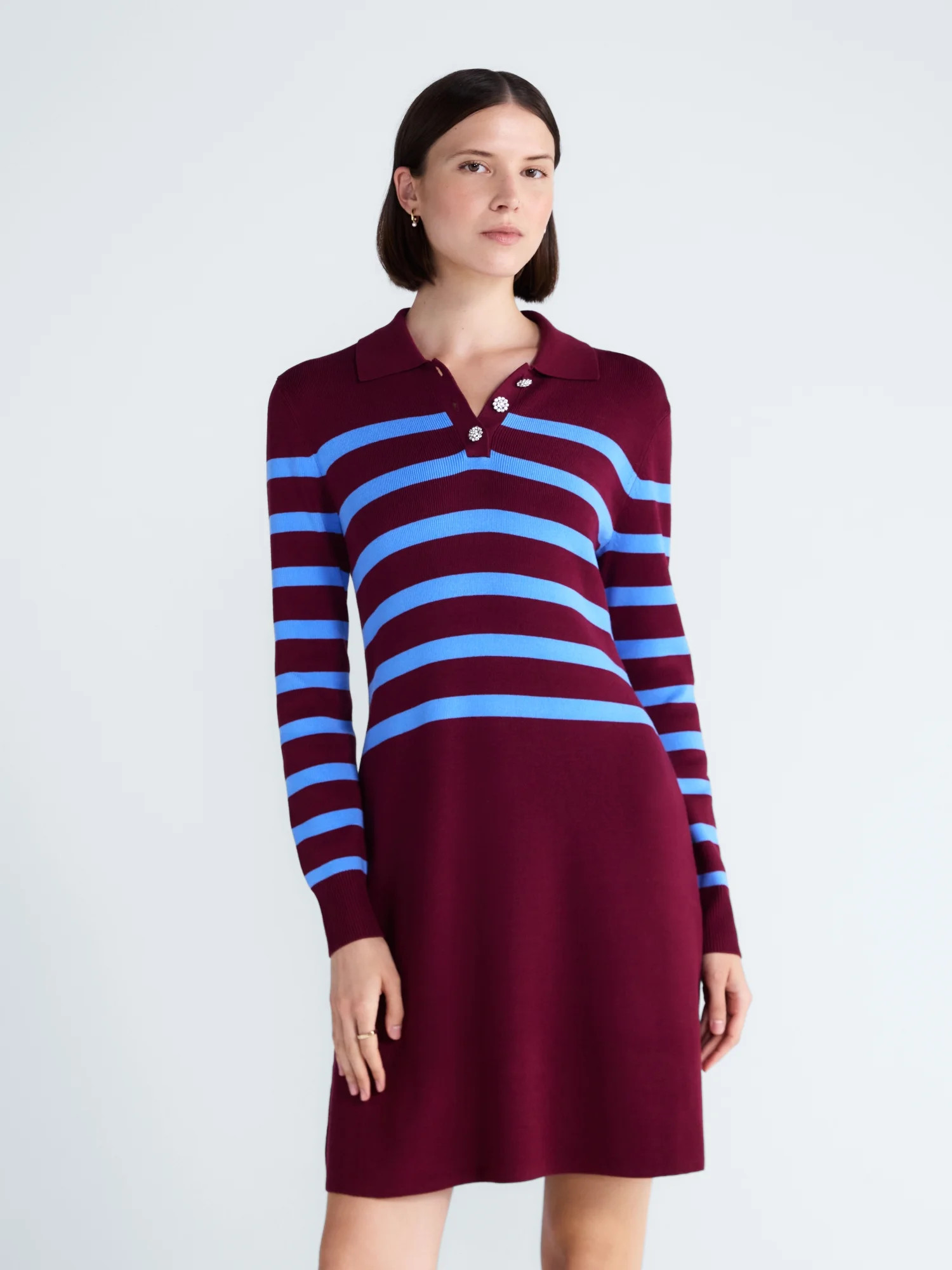 Free Assembly Women's and Women's Plus Polo Sweater Dress with Long Sleeves, Sizes XS-4X | Walmart (US)