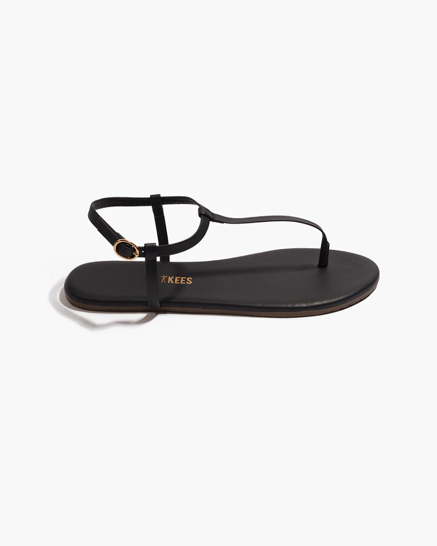 TKEES Mariana Leather Sandals in Black | TKEES