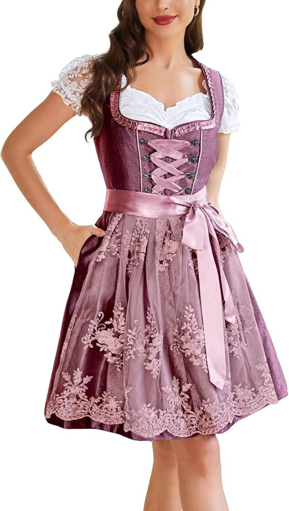 Costumes 3 Pcs Oktoberfest Dress Women's German Dirndl Dress for Bavarian Oktoberfest Carnival Ou... | Amazon (US)