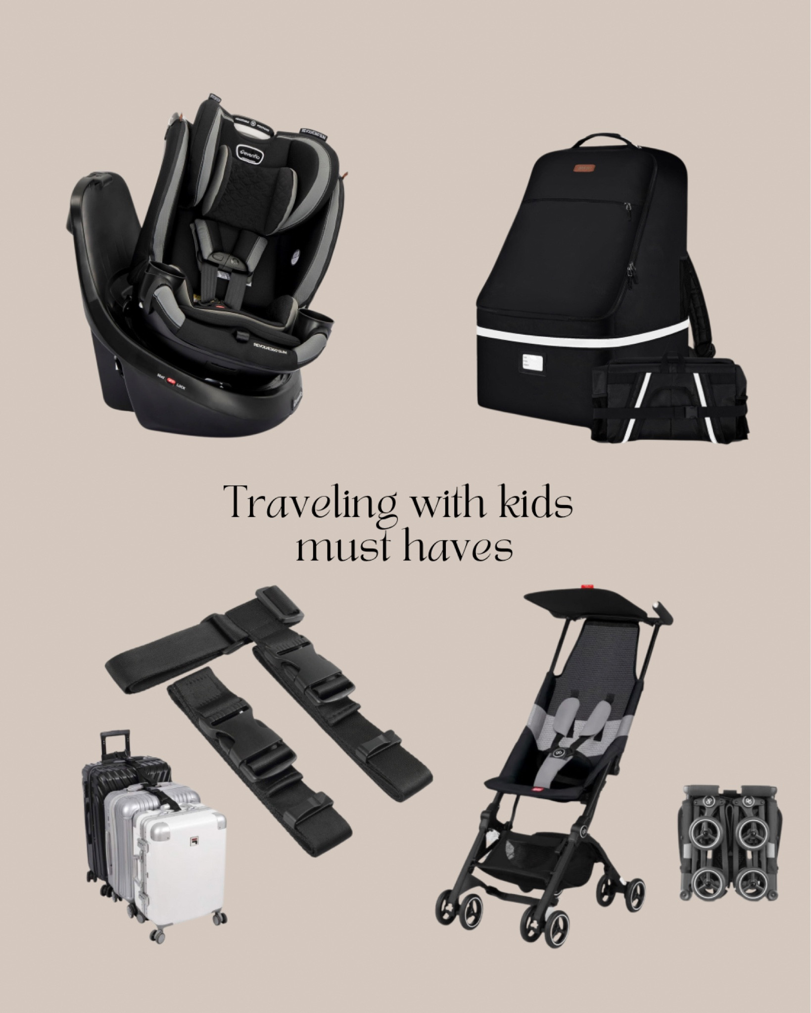 The best travel must haves for family’s with kids. Car seat travel luggage and collapsible stroller all travel friendly 

#LTKBaby #LTKTravel #LTKFamily