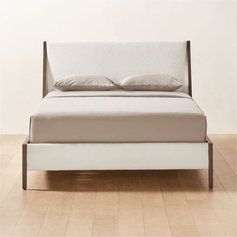 Malena Modern Upholstered Queen Bed Frame + Reviews | CB2 | CB2