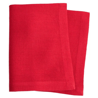 Stone Washed Linen Red Napkin Set Of 4 | Annie Selke