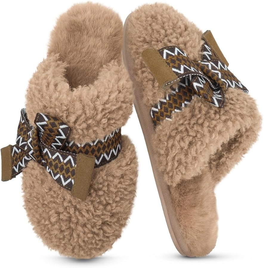 SOULROSE House Slippers for Women Maxi Curly Sister Fuzzy Bedroom Slipper Shoes Womens Comfy Fluf... | Amazon (US)