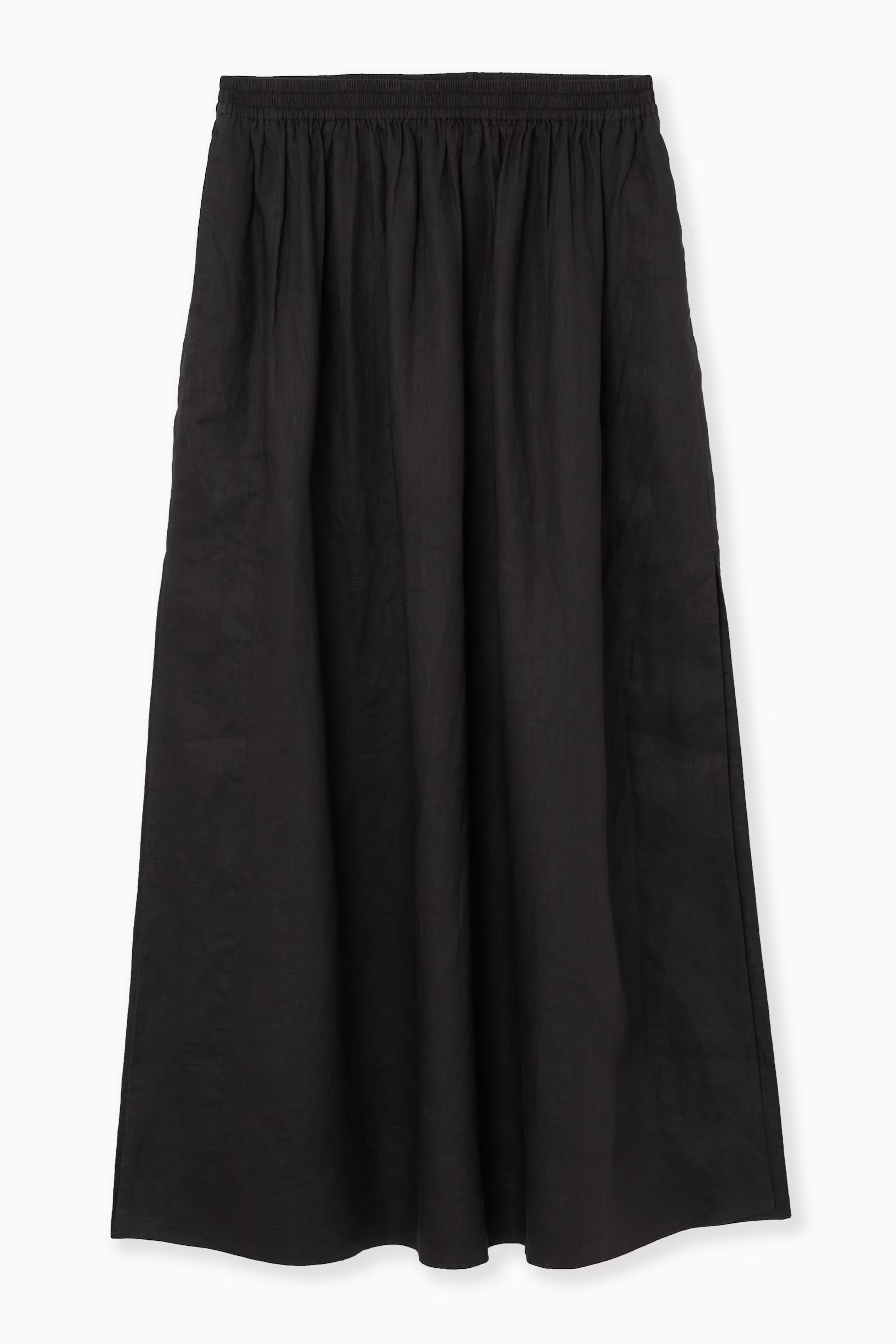 LINEN A-LINE MAXI SKIRT - BLACK | COS UK