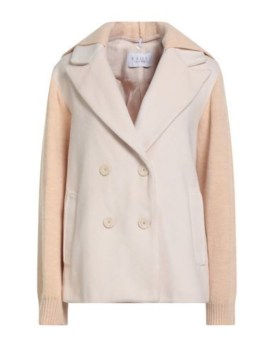 Kaos Woman Coat Cream Size 4 Acrylic, Polyamide, Mohair wool, Viscose, Metallic fiber | YOOX (US)