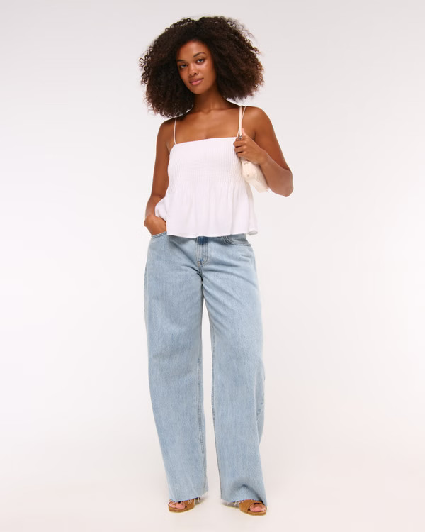 Curve Love Low Rise Ultra Loose Jean | Abercrombie & Fitch (US)