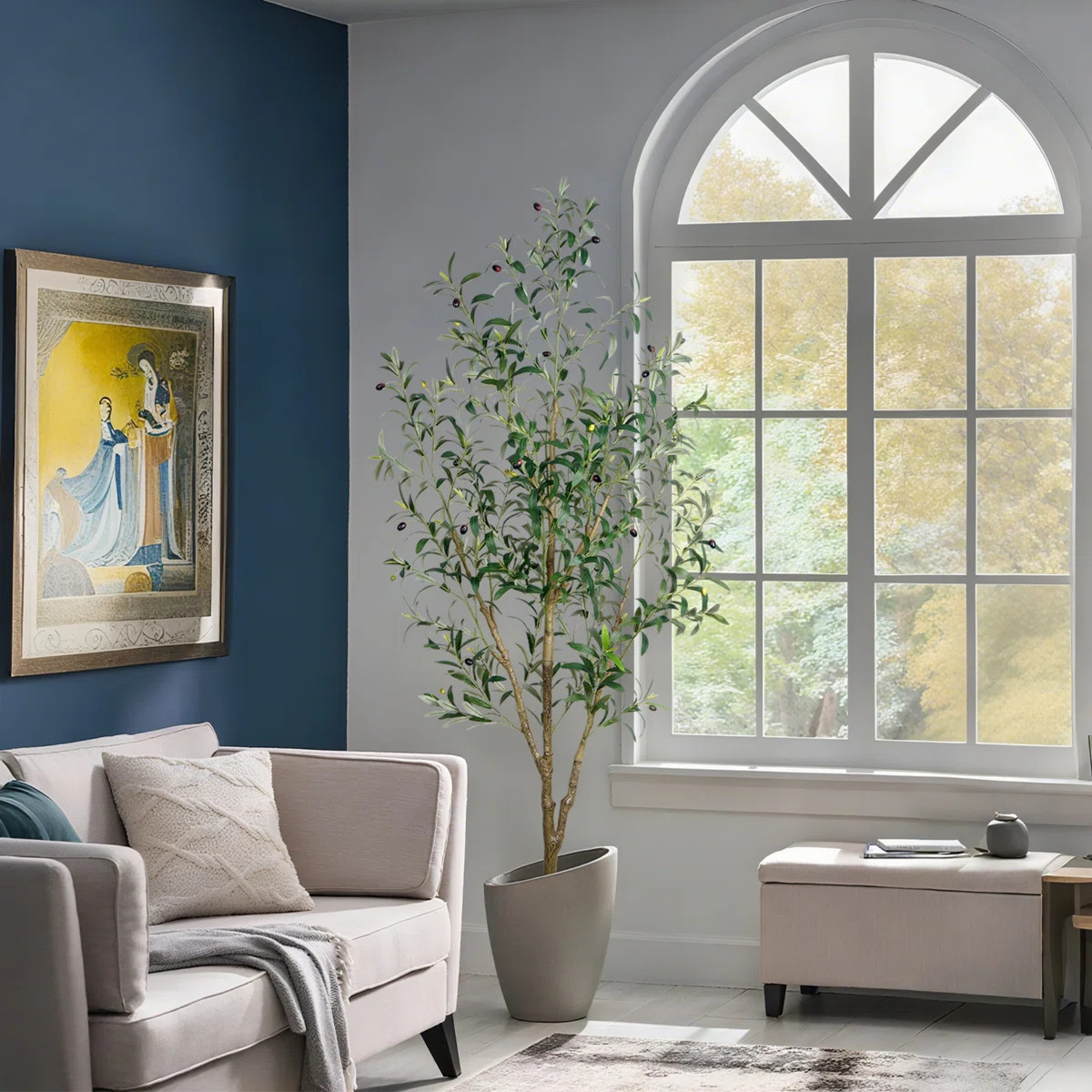 Faux Olive Tree With Fruit And Realistic Leaves For Home Decor | Wayfair North America