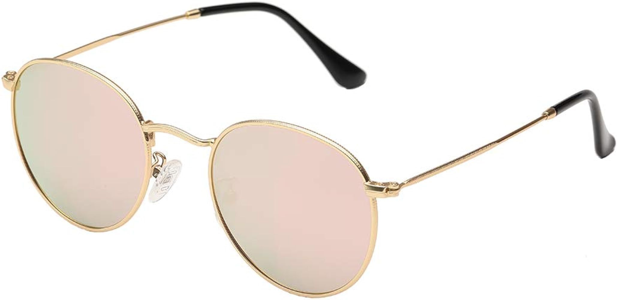 Small Round Polarized Sunglasses for Men Women Vintage Lens Classic Circle Sun Glasses | Amazon (US)