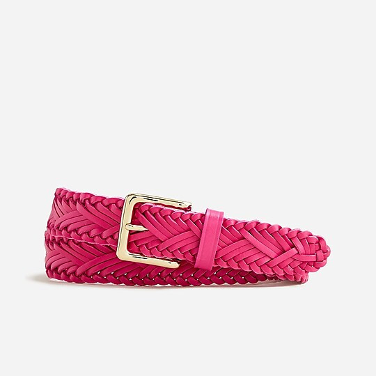 Plaited Italian leather belt | J. Crew US
