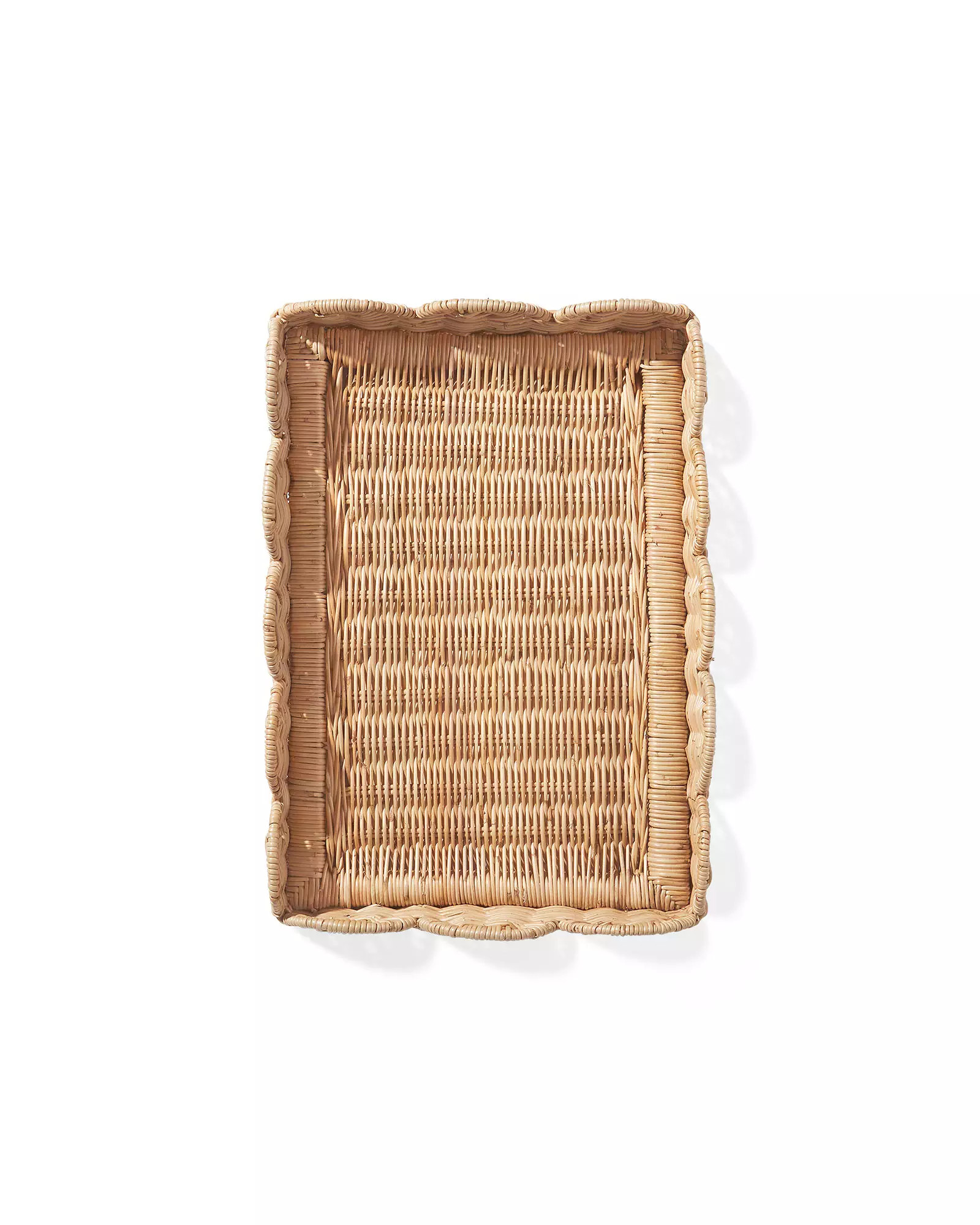Scallop Rattan Tray | Serena and Lily
