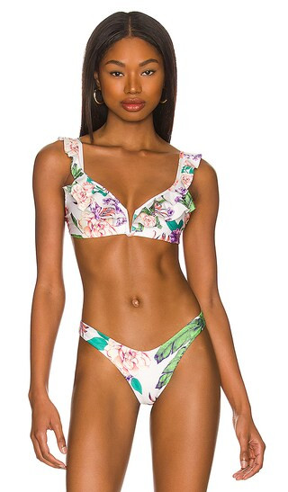 x REVOLVE Malena Bikini Top in White Floral | Revolve Clothing (Global)