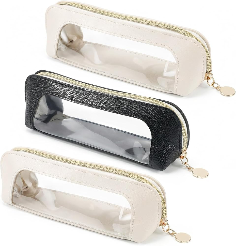 JJUNW 3Pcs Clear Makeup Brush Bag, Portable Makeup Brush Bag, Double Sided Clear Toiletry Bag Mak... | Amazon (UK)