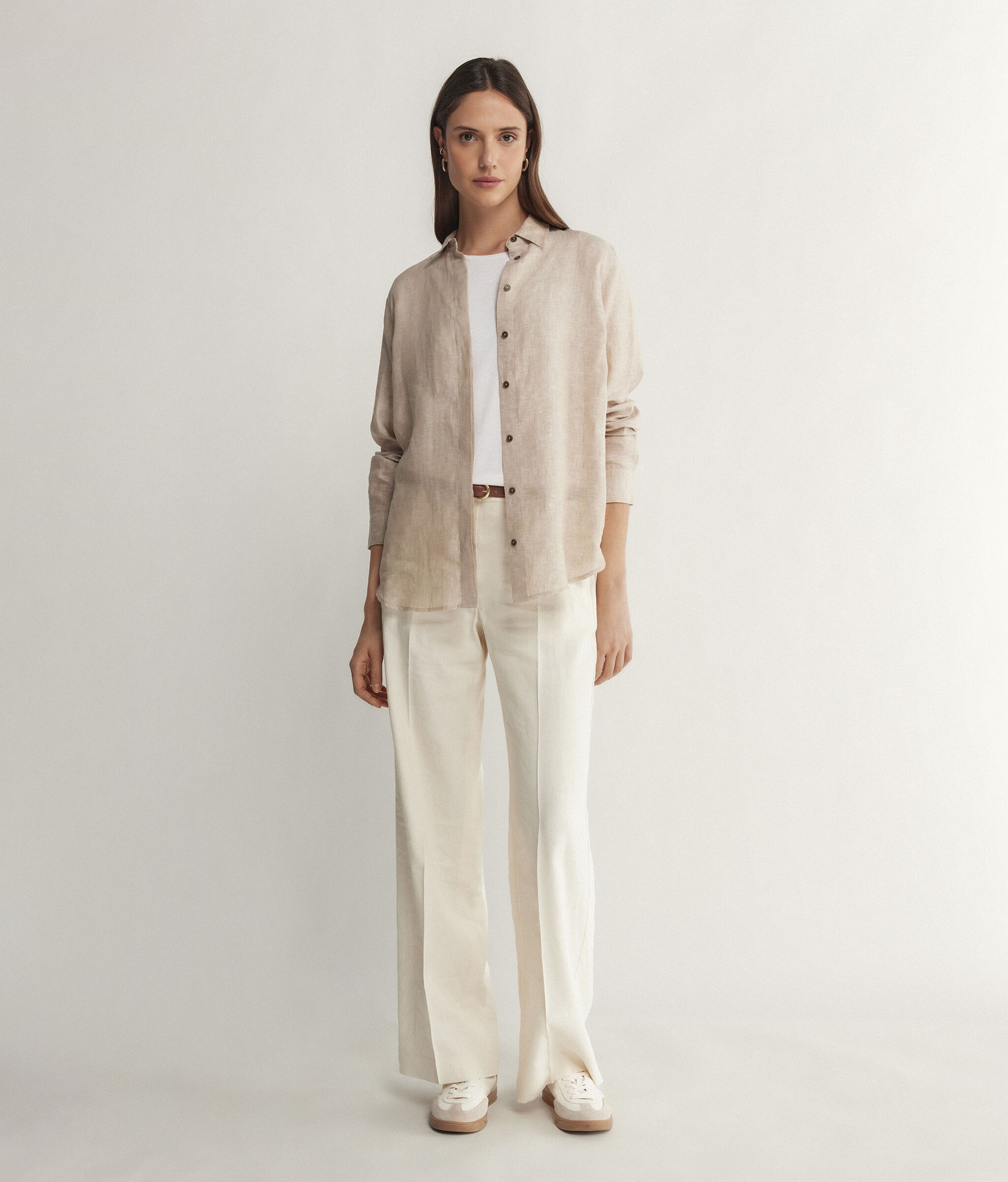 Long-Sleeve Linen Shirt | Falconeri