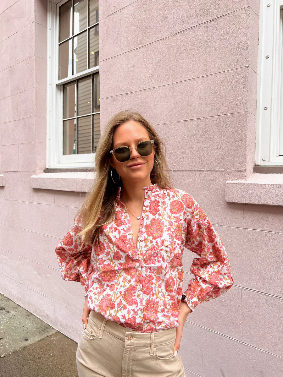 Geneva Shirt Autumn Floral | Madison Mathews