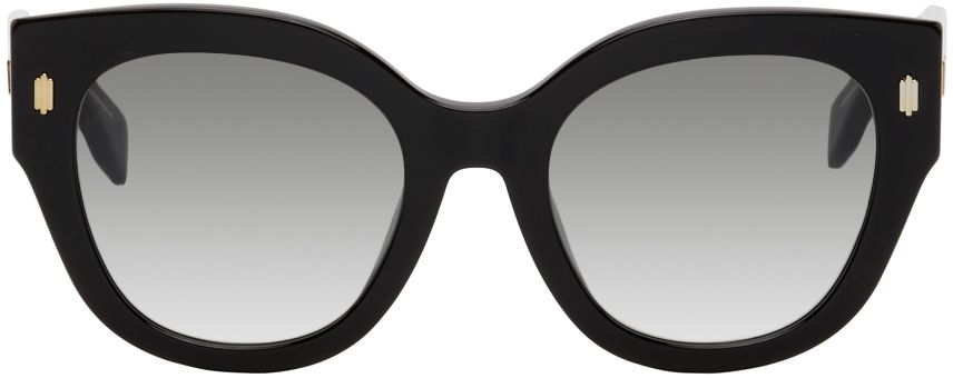 Black Roma Round Sunglasses | SSENSE