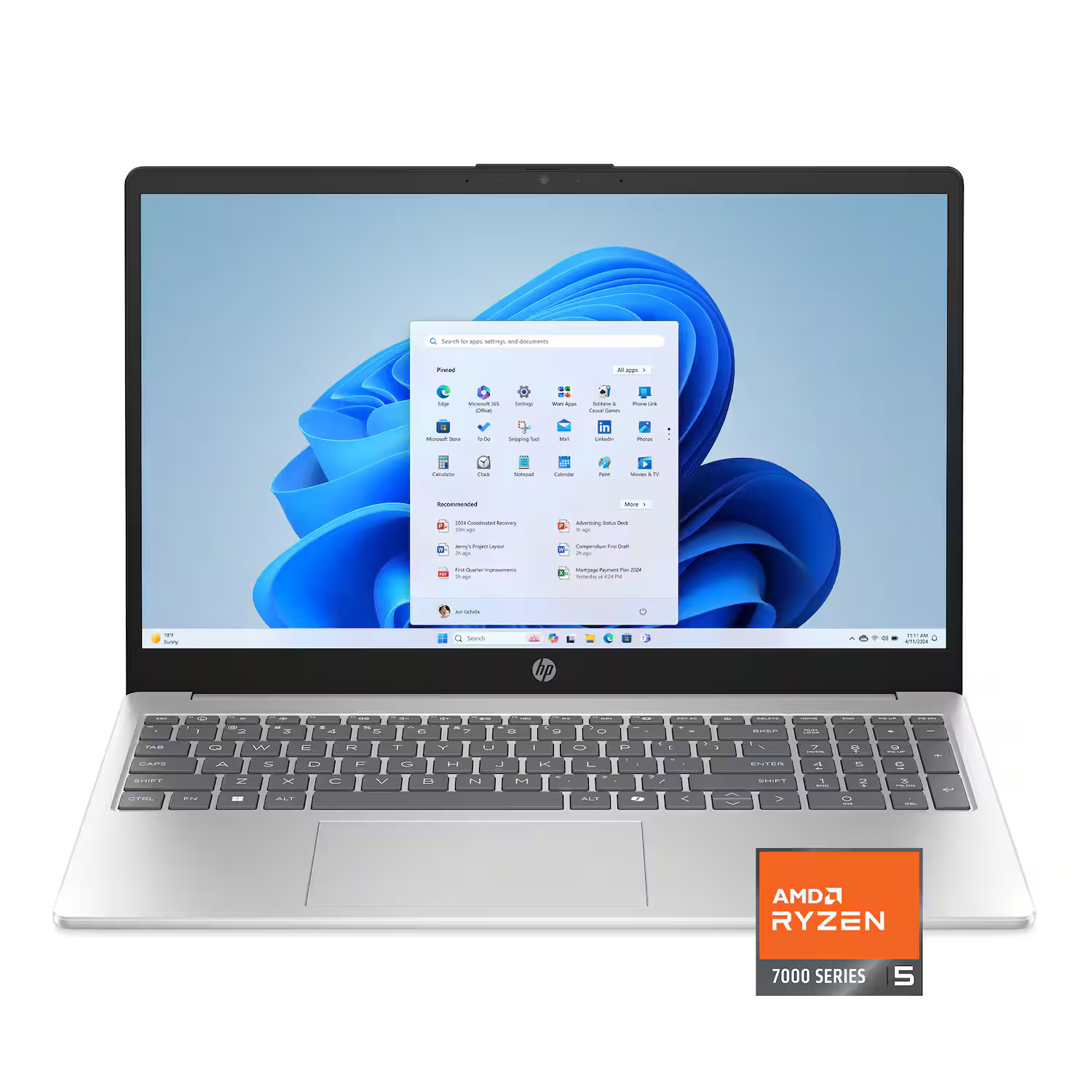 HP - 15.6" Full HD Touch-Screen Laptop - AMD Ryzen 5 7520U 2023 - 8GB Memory - 512GB SSD - Natural Silver | Best Buy U.S.