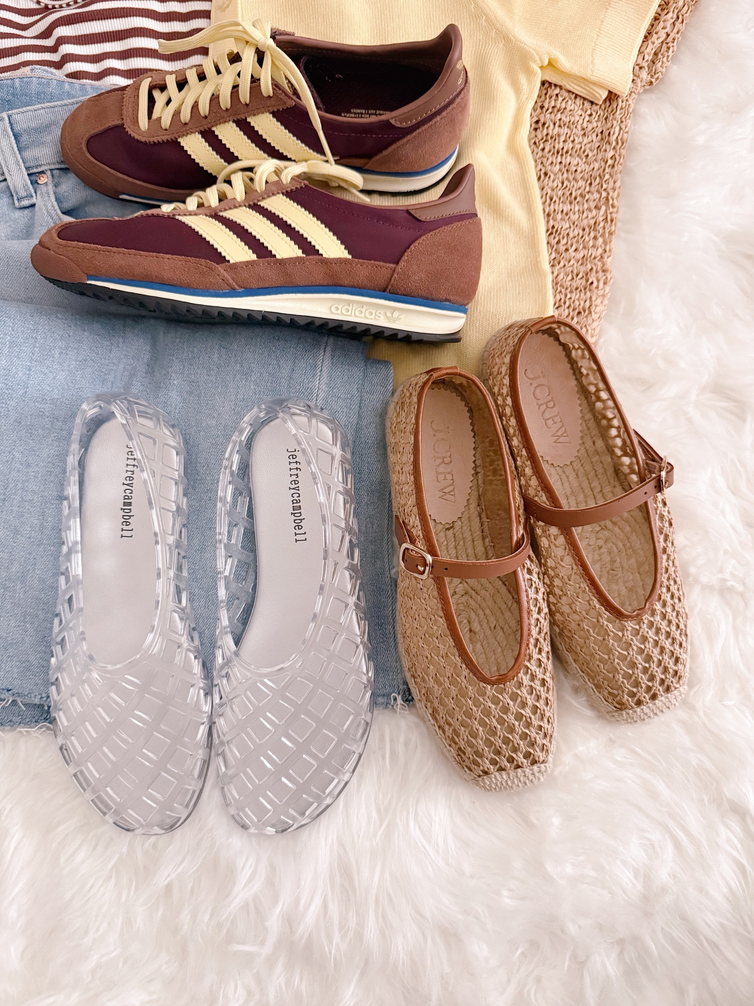 Spring shoe lineup and I genuinely love every pair. From retro sneakers to woven flats and the cutest clear jelly shoes, these are the ones I keep reaching for lately.

spring shoes 2026, adidas retro sneakers, woven mary jane flats, clear jelly flats, casual spring outfits, everyday shoe rotation

#LTKWorkwear #LTKOver40 #LTKSeasonal
