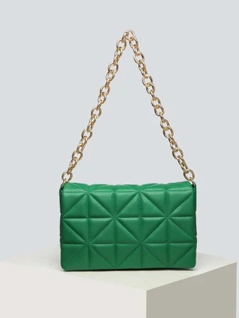 Quilted Chain Flap Square Bag | SHEIN