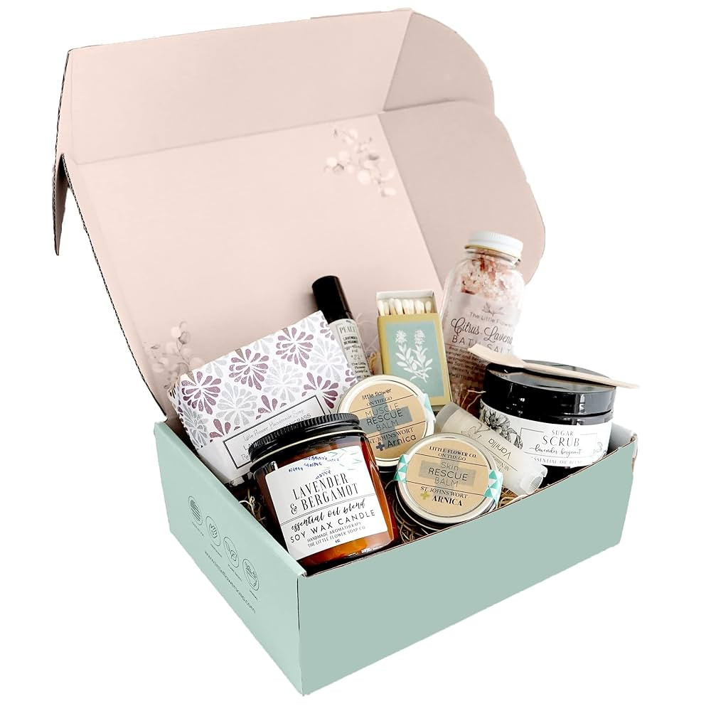 Handmade Spa Gifts for Women You Love - Home Spa Kit Relaxation Gift Set - Birthday Gift Basket f... | Amazon (US)