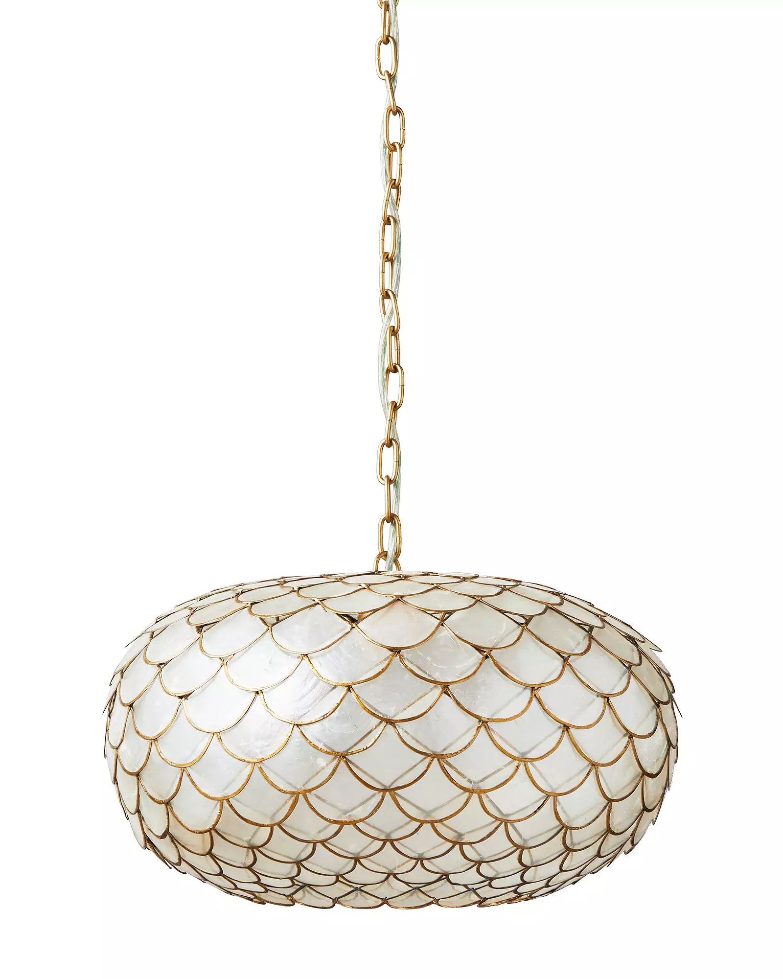 Capiz Scalloped Chandelier | Serena and Lily