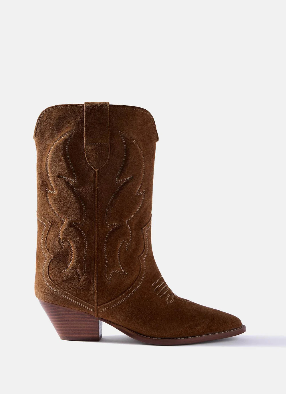 Sierra Tan Suede Cowboy Boots | Mint Velvet